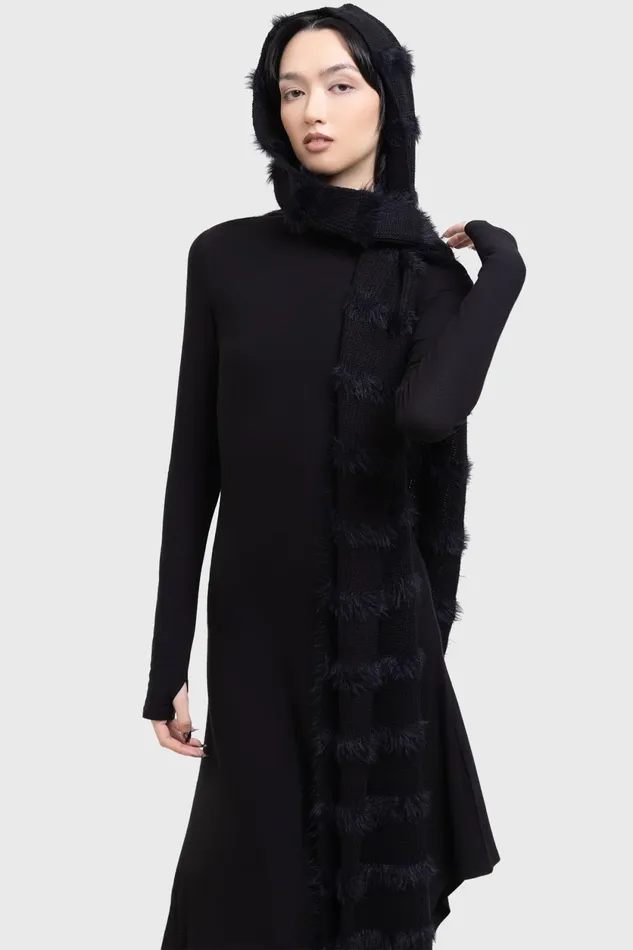 Women Gloves and Scarves Killstar Striped Night Hooded Scarf