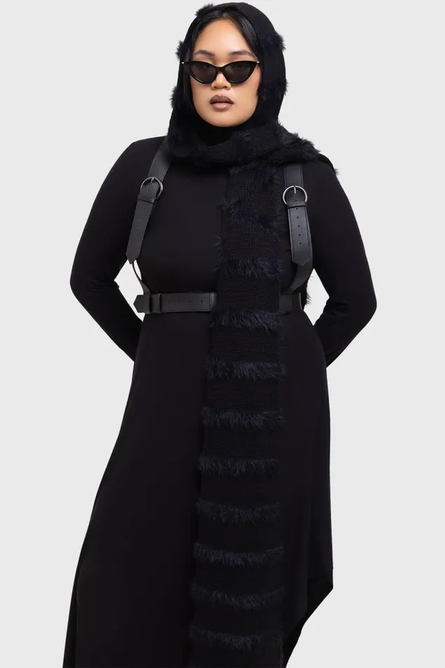 Women Gloves and Scarves Killstar Striped Night Hooded Scarf
