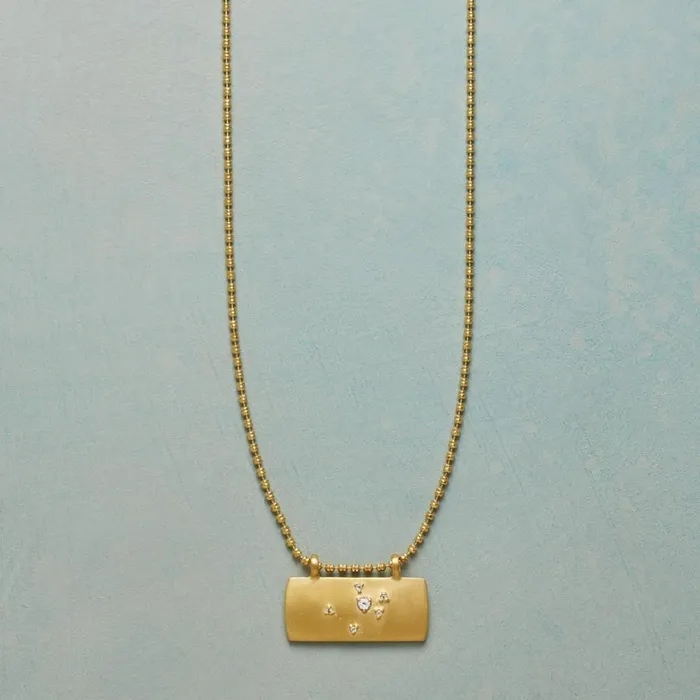 Women Gold Plate Astrological Pendant Necklace Sundance Catalog Necklaces