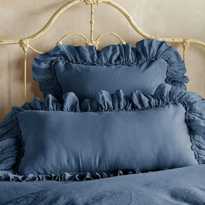 Women Gossamer Linen Ruffle Sham Cenote Sundance Catalog Bedding and Bath