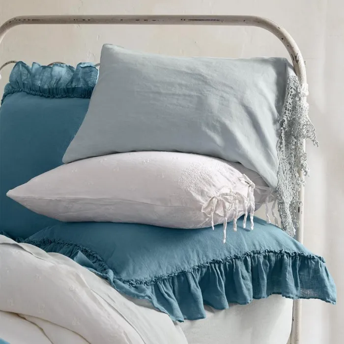 Women Gossamer Linen Ruffle Sham Cenote Sundance Catalog Bedding and Bath Women Gossamer Linen Ruffle Sham Cenote Sundance Catalog Bedding and Bath
