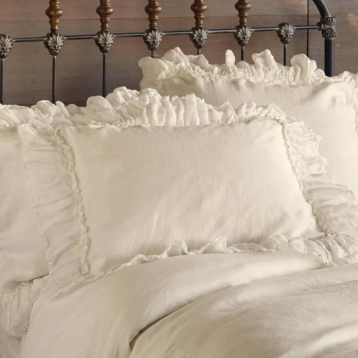 Women Gossamer Linen Ruffle Sham Cenote Sundance Catalog Bedding and Bath Women Gossamer Linen Ruffle Sham Cenote Sundance Catalog Bedding and Bath