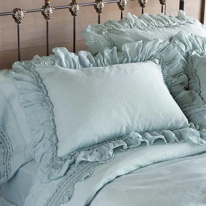 Women Gossamer Linen Ruffle Sham Cenote Sundance Catalog Bedding and Bath Women Gossamer Linen Ruffle Sham Cenote Sundance Catalog Bedding and Bath