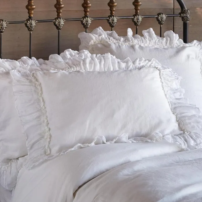 Women Gossamer Linen Ruffle Sham Cenote Sundance Catalog Bedding and Bath Women Gossamer Linen Ruffle Sham Cenote Sundance Catalog Bedding and Bath