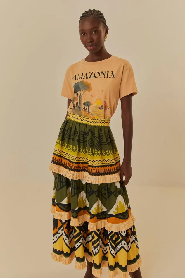 Women Green Creation Midi Skirt Green Creation FARM Rio Skirts