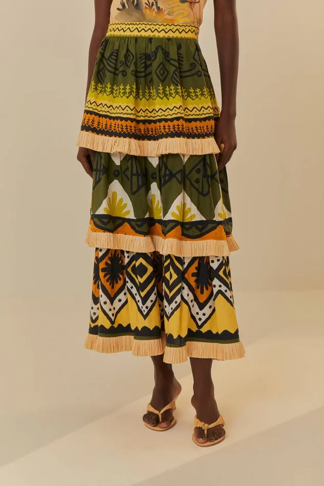 Women Green Creation Midi Skirt Green Creation FARM Rio Skirts