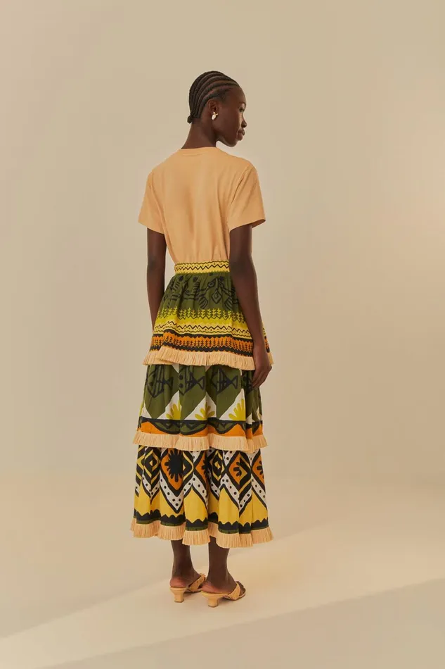 Women Green Creation Midi Skirt Green Creation FARM Rio Skirts