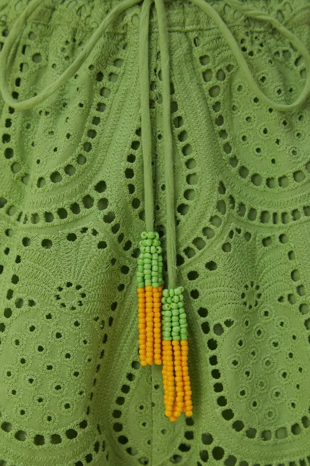 Women Green Pineapple Eyelet Shorts Green FARM Rio Shorts