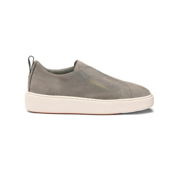 Women Grey Suede SlipOn Sneaker Santoni Sneakers