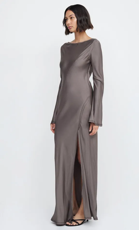 Women Guests Bec Bridge KAI LONG SLEEVE SPLIT MAXI DRESS Pewter