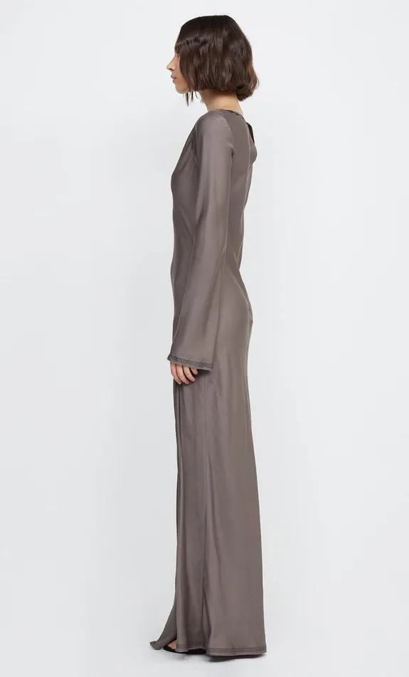 Women Guests Bec Bridge KAI LONG SLEEVE SPLIT MAXI DRESS Pewter