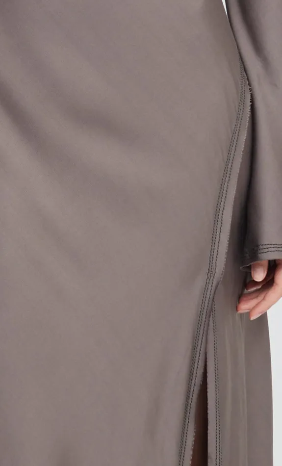 Women Guests Bec Bridge KAI LONG SLEEVE SPLIT MAXI DRESS Pewter