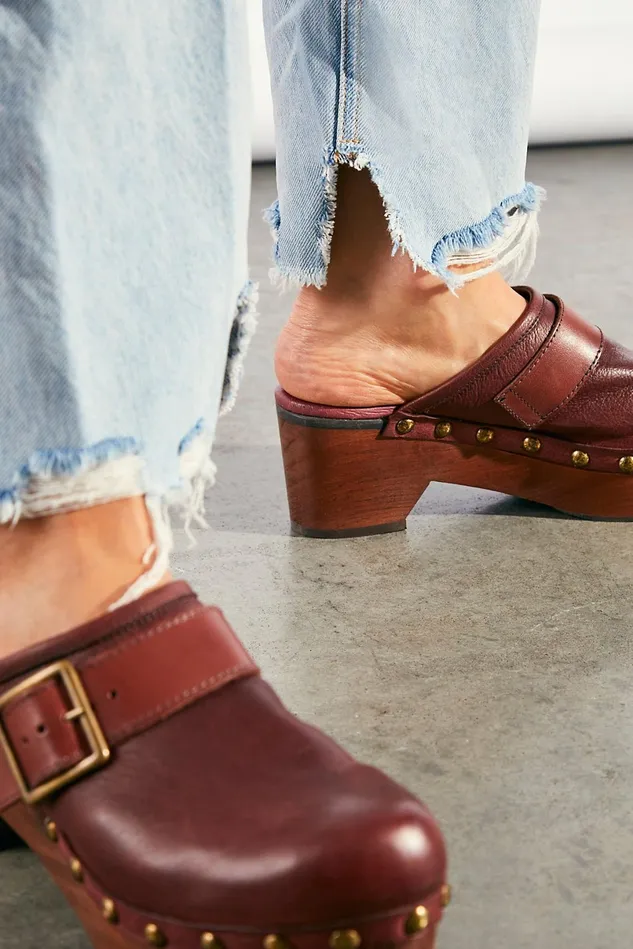 Women Heels Wedges Free People Culver City Clogs Mahogany