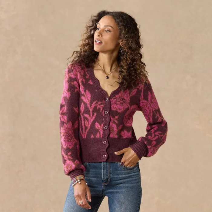 Women Jahzara Blossom Cardigan Petite Cabernet Sundance Catalog Sweaters Women Jahzara Blossom Cardigan Petite Cabernet Sundance Catalog Sweaters