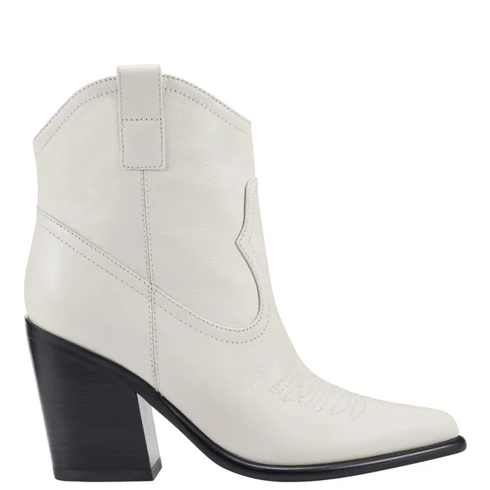 Women Jalella Detailed Western Bootie Ivory Leather Marc Fisher Booties