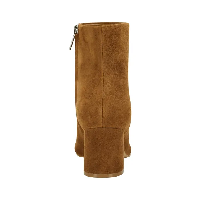 Women Jarli Pointy Ankle Bootie Brown Suede Marc Fisher Casual Boots