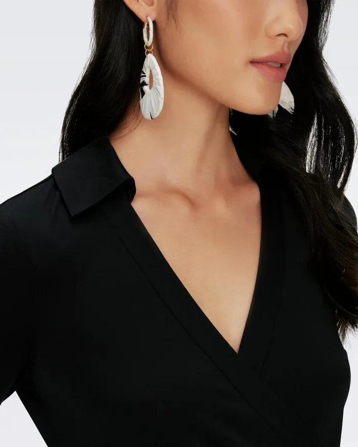 Women Jeanne Wrap Dress Black DVF Dresses