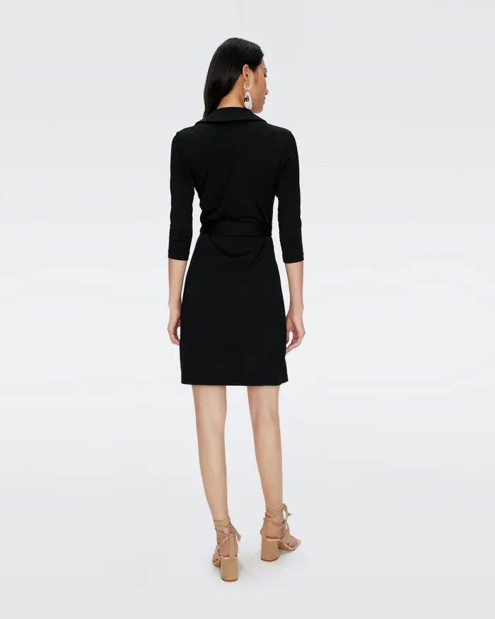 Women Jeanne Wrap Dress Black DVF Dresses