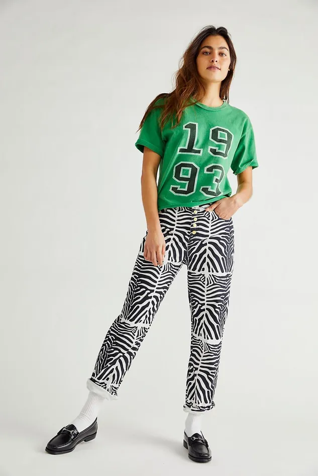 Women Jeans Free People House Of Sunny Jessie Reef Jeans Lunar Coral Print