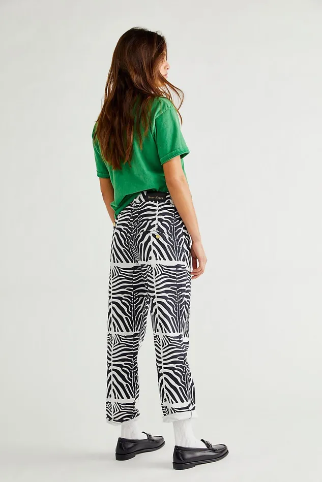 Women Jeans Free People House Of Sunny Jessie Reef Jeans Lunar Coral Print