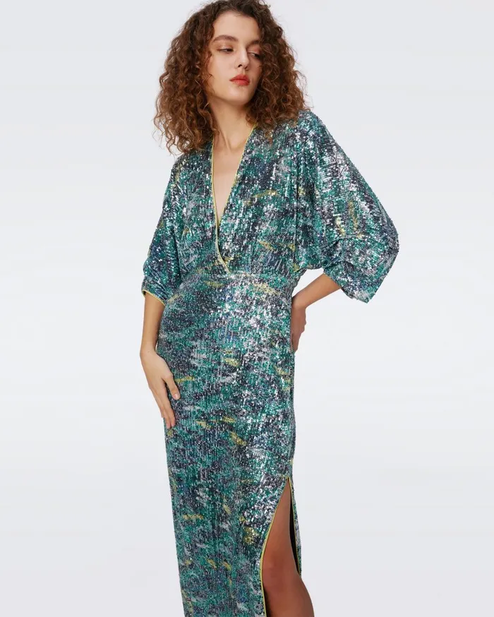 Women Jessel Sequin Dress Flames DVF Dresses