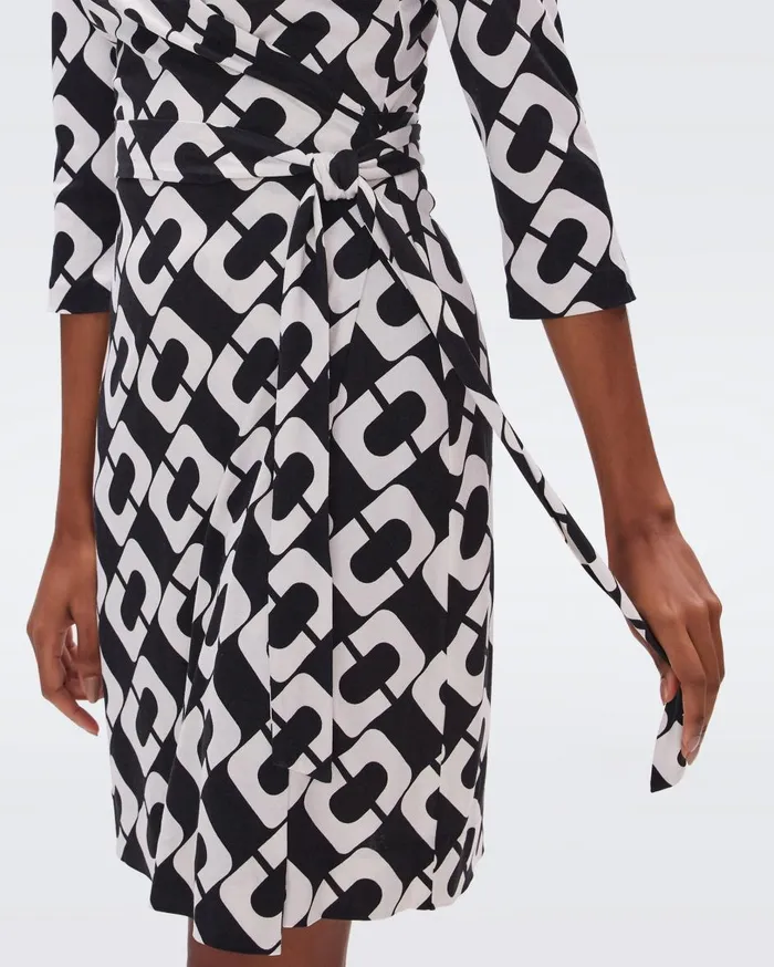 Women Julian Silk Jersey Wrap Dress Chain Link Giant DVF Dresses Women Julian Silk Jersey Wrap Dress Chain Link Giant DVF Dresses