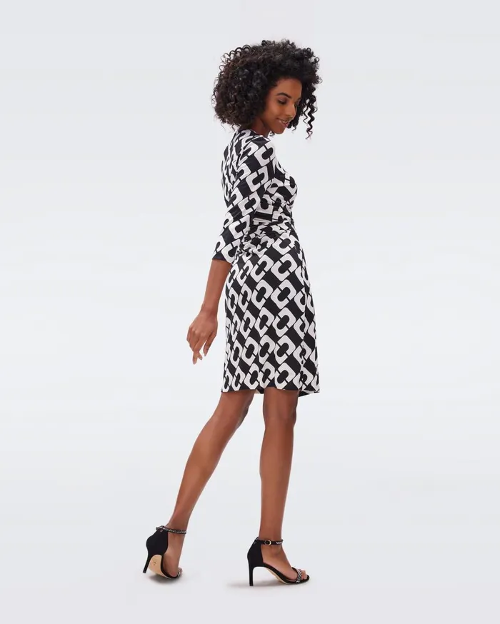 Women Julian Silk Jersey Wrap Dress Chain Link Giant DVF Dresses Women Julian Silk Jersey Wrap Dress Chain Link Giant DVF Dresses