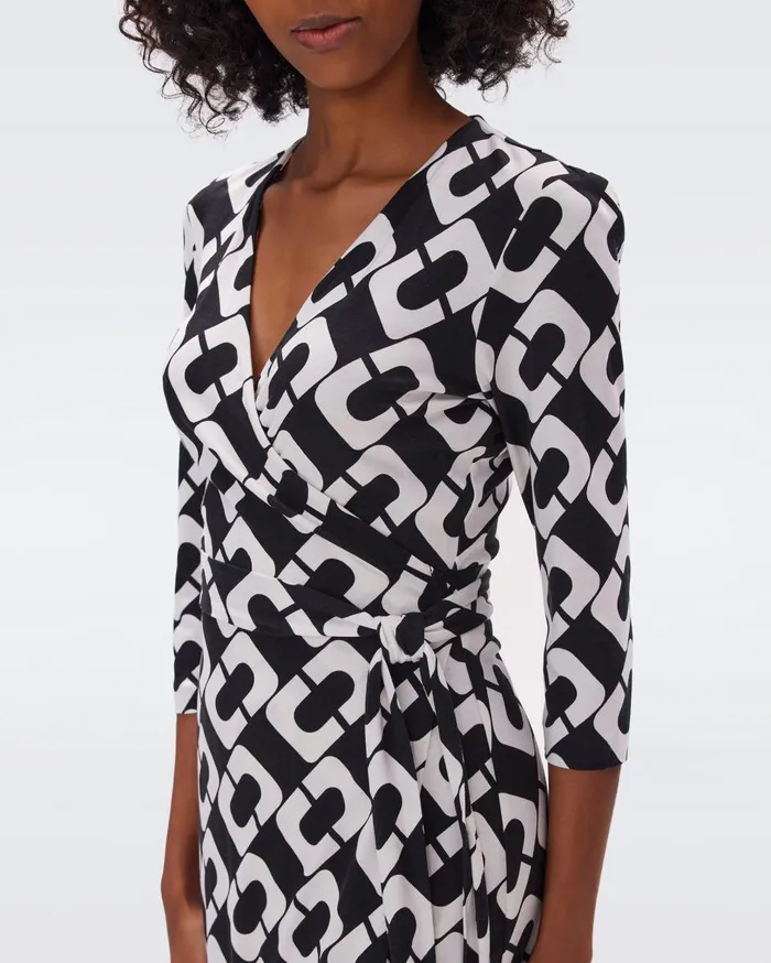 Women Julian Silk Jersey Wrap Dress Chain Link Giant DVF Dresses Women Julian Silk Jersey Wrap Dress Chain Link Giant DVF Dresses