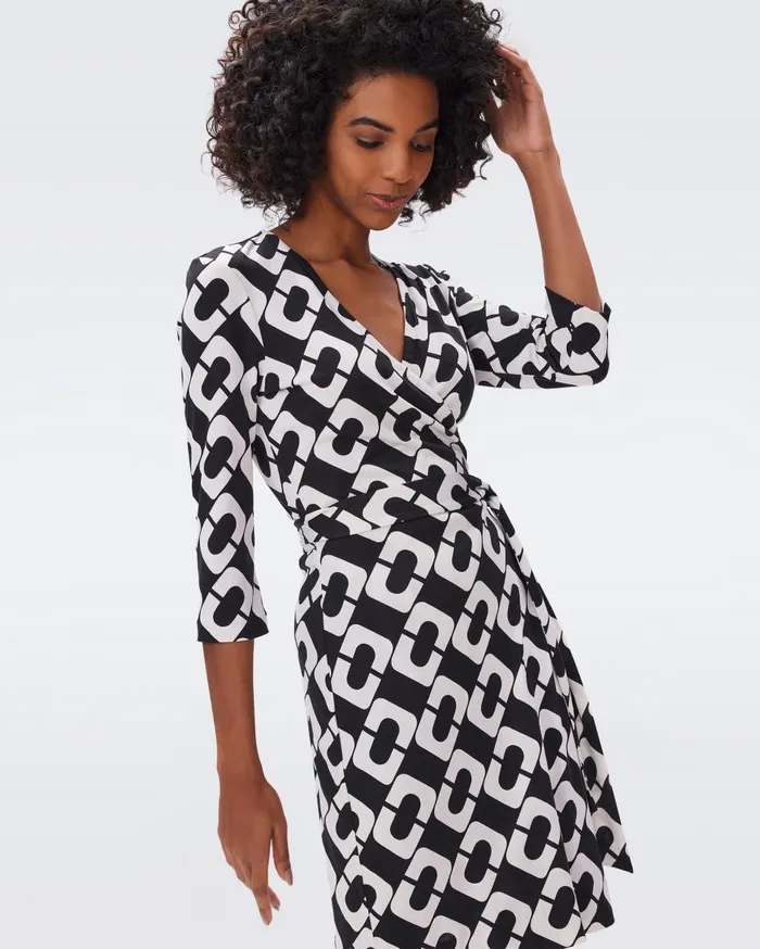 Women Julian Silk Jersey Wrap Dress Chain Link Giant DVF Dresses Women Julian Silk Jersey Wrap Dress Chain Link Giant DVF Dresses