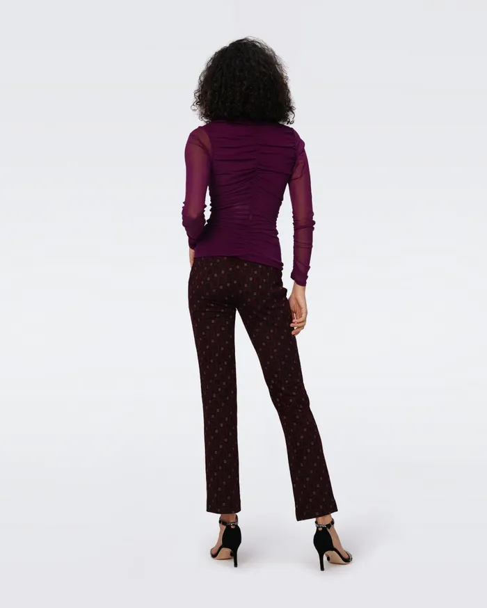 Women Julie Mesh Top Velvet Plum DVF Tops