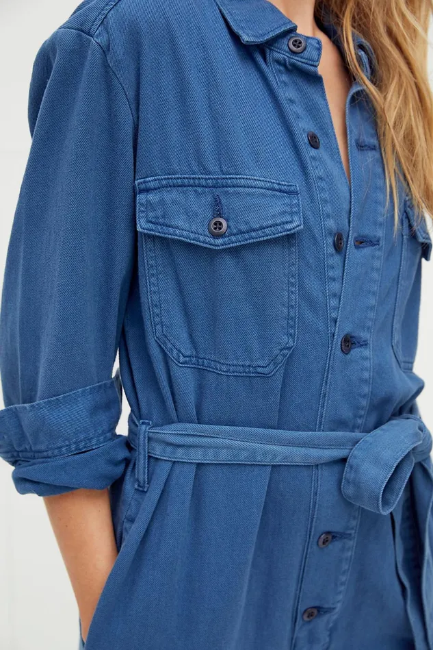 Women Jumpsuits Free People Boyish The Troy Coverall Blue Velvet