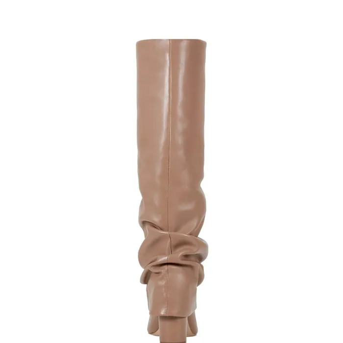 Women Lalita Foldover Dress Boot Light Natural Leather Marc Fisher Boots and Booties
