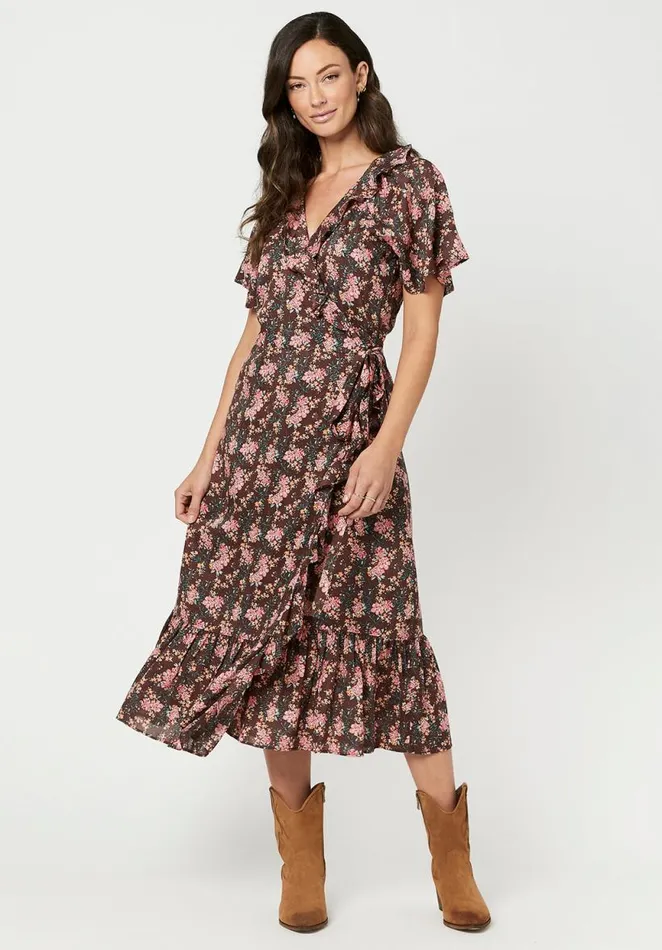 Women Lightweight Shauna Wrap Dress Chestnut Buffalo David Bitton Dresses and Jumpsuits Women Lightweight Shauna Wrap Dress Chestnut Buffalo David Bitton Dresses and Jumpsuits