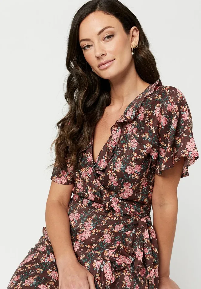 Women Lightweight Shauna Wrap Dress Chestnut Buffalo David Bitton Dresses and Jumpsuits