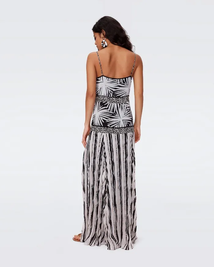 Women Lissie Dress Huge Sea Holly Black And Torn Flag Black DVF Dresses