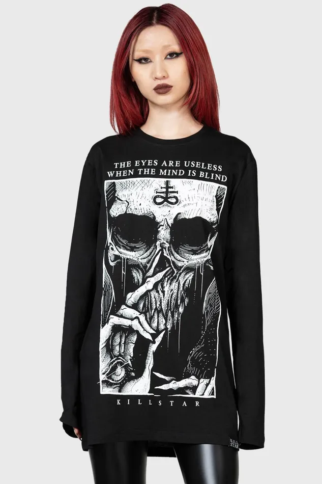 Women Long Sleeves Killstar Blind Mind Long Sleeve Top