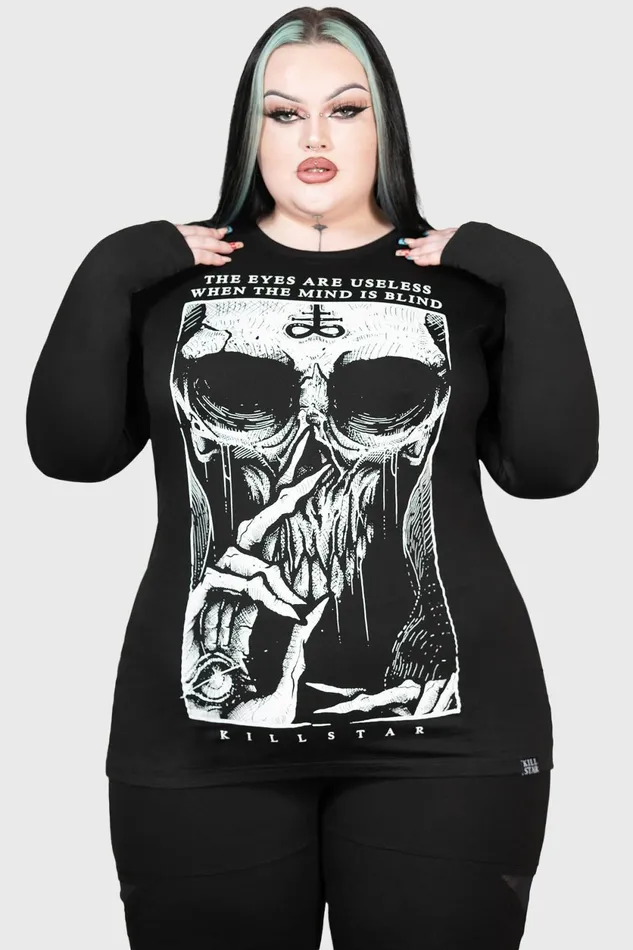 Women Long Sleeves Killstar Blind Mind Long Sleeve Top