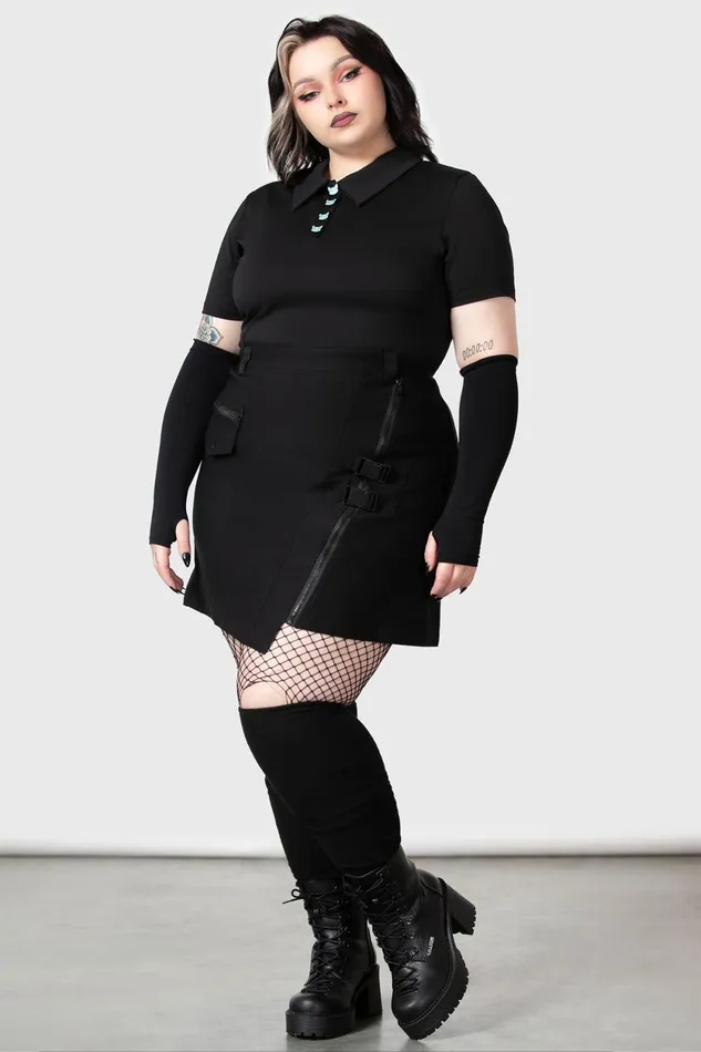Women Long Sleeves Killstar Lil Vampurr Collar Top