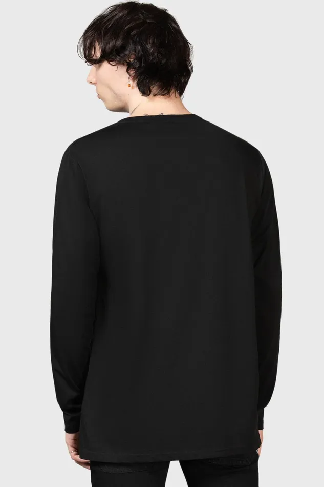 Women Long Sleeves Killstar Warned Long Sleeve Top