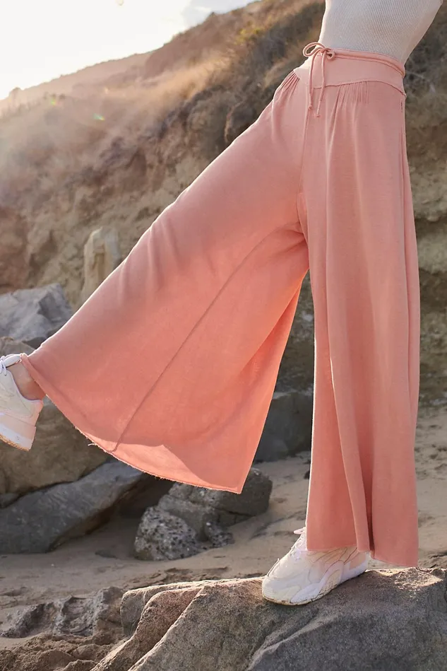 Women Loungewear Free People Wave Rider WideLeg Pants Brushed Apricot