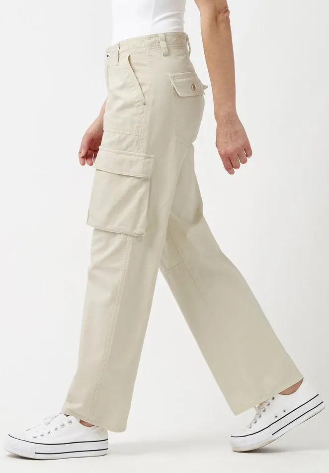 Women Low Rise Straight Gia Beige Cargo Pants Turtledove Buffalo David Bitton Pants