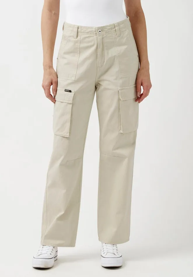 Women Low Rise Straight Gia Beige Cargo Pants Turtledove Buffalo David Bitton Pants