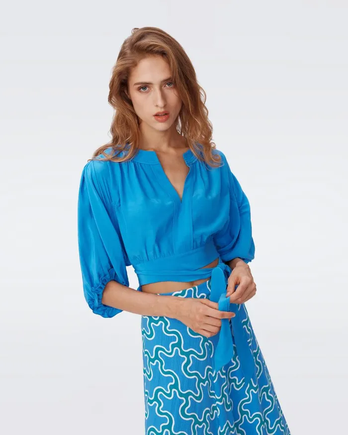 Women Lucie Top Blue DVF Tops