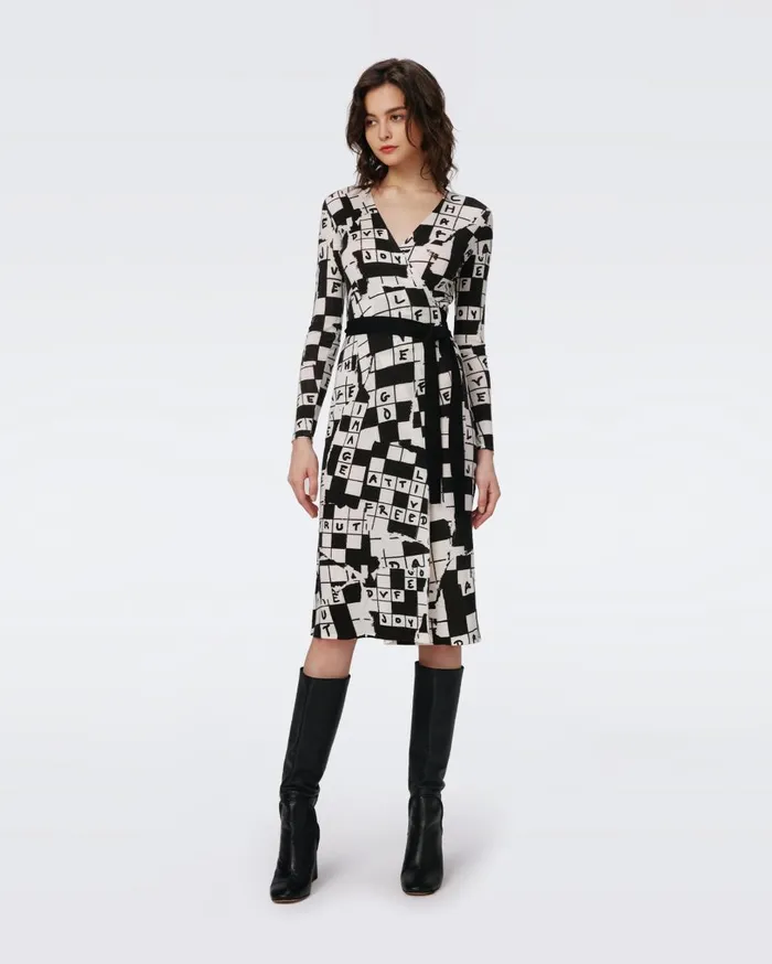 Women Luella Wool Wrap Dress Dvf 50th Crossword Ivory DVF Dresses