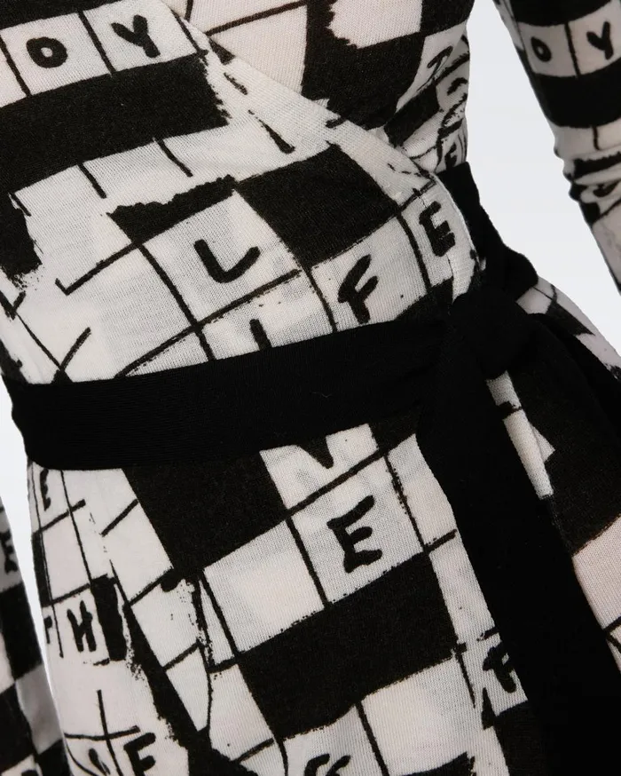 Women Luella Wool Wrap Dress Dvf 50th Crossword Ivory DVF Dresses