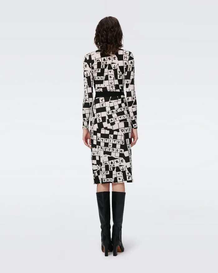Women Luella Wool Wrap Dress Dvf 50th Crossword Ivory DVF Dresses