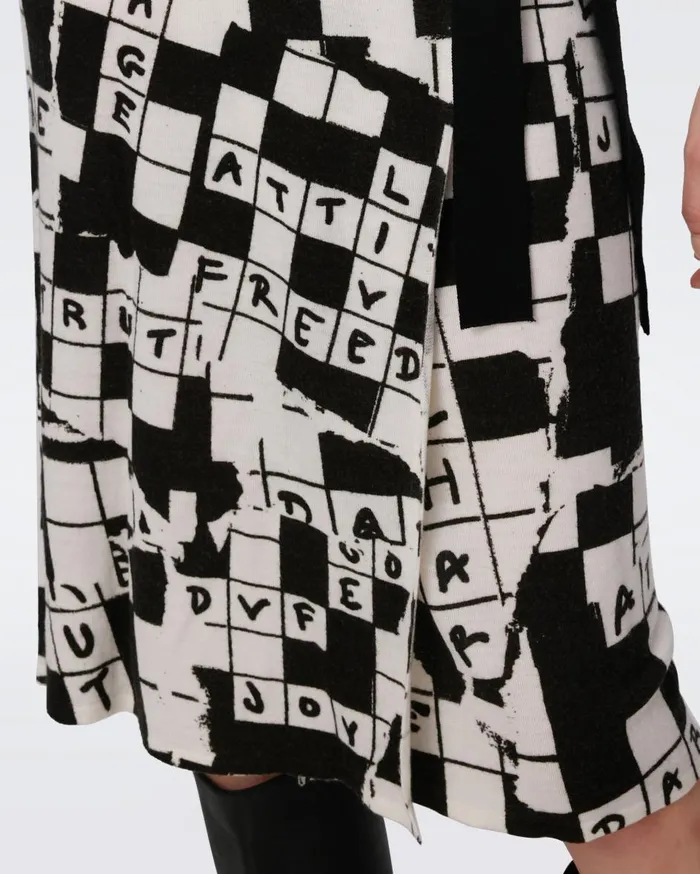 Women Luella Wool Wrap Dress Dvf 50th Crossword Ivory DVF Dresses