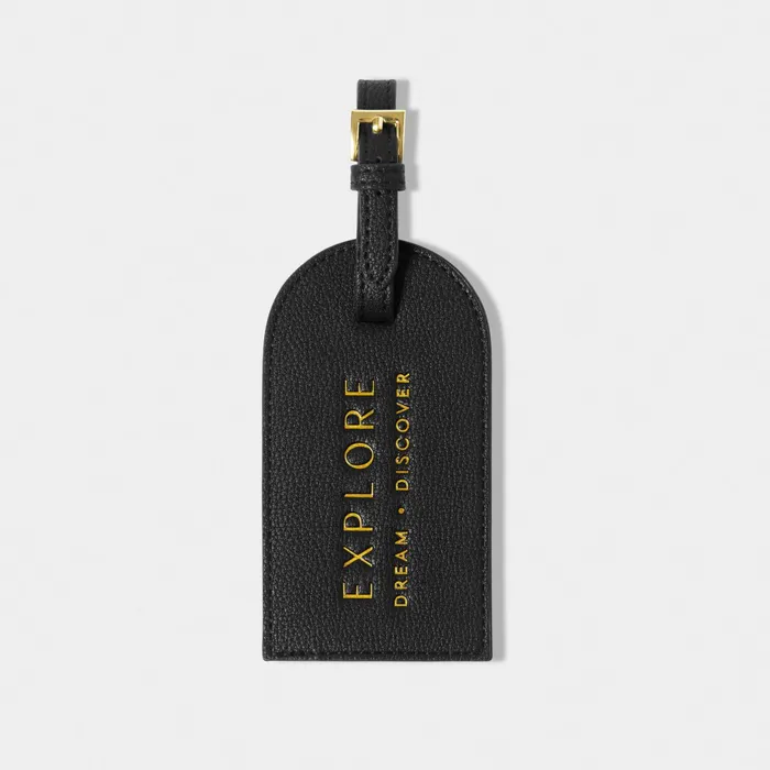Women Luggage Tags Katie Loxton Sentiment Luggage Tag 8211 Explore Dream Discover 8211 Black