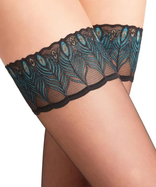 Women Lunelle 8 DEN Women Stay Ups Black FALKE Thigh Highs