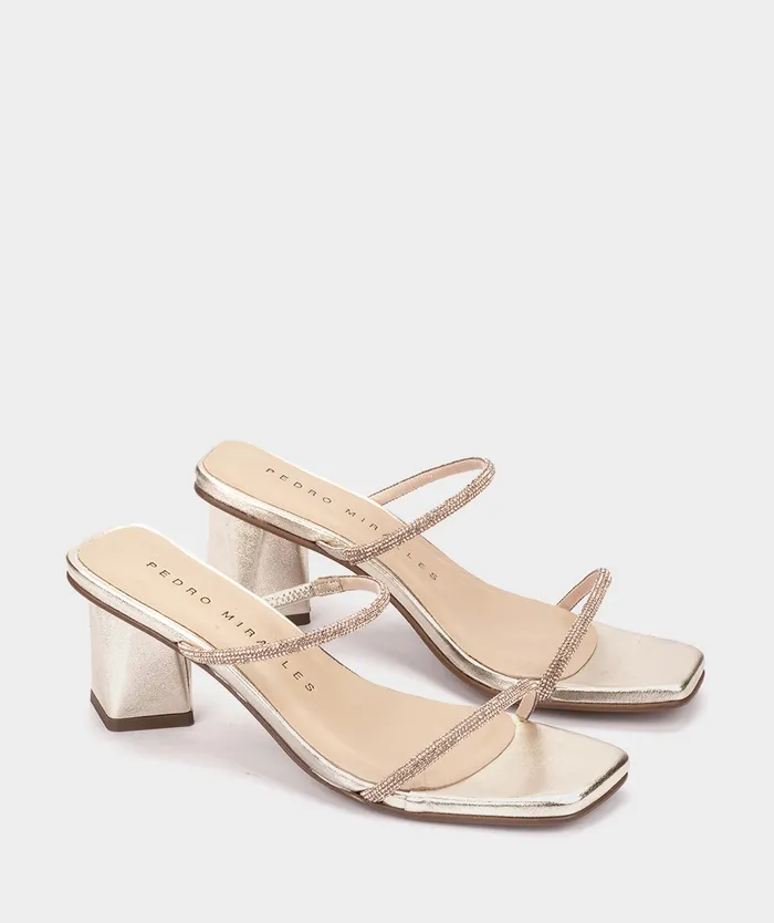 Women Lusail Metallic 8211 Heeled Sandals Pedro Miralles